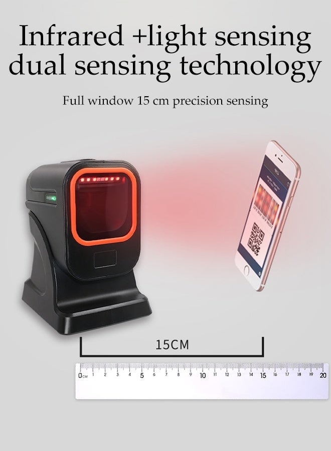 DUNISO Automatic Barcode Scanner, Wired Automatic Bar Code Imager Reader, Omnidirectional Scanning for Retail Store, Warehouse, Supermarket, Library, POS System - Image 5